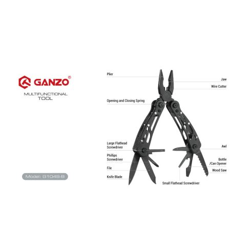 Ganzo G104S-B cleste multifunctional 12 in 1, toc textil