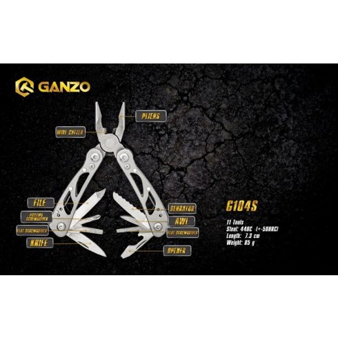 Ganzo G104S cleste multifunctional 12 in 1, toc textil
