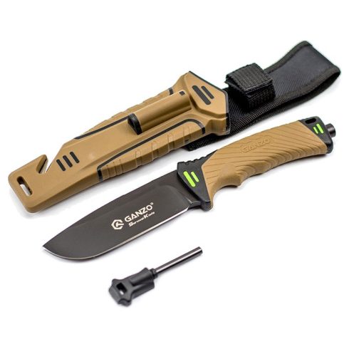 Ganzo G8012 - Cuțit de supraviețuire (Maro)