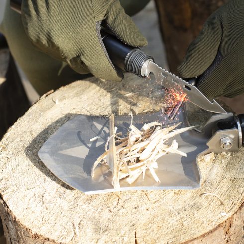 Lopata de la Adimanti HK002 Lopata multifunctionala - lopata/ sapa/ topor/ silex/ ferastrau/ capsator de peste/ surubelnita/ fluier/ deschizator/ sparg sticla/ busola/ piolet